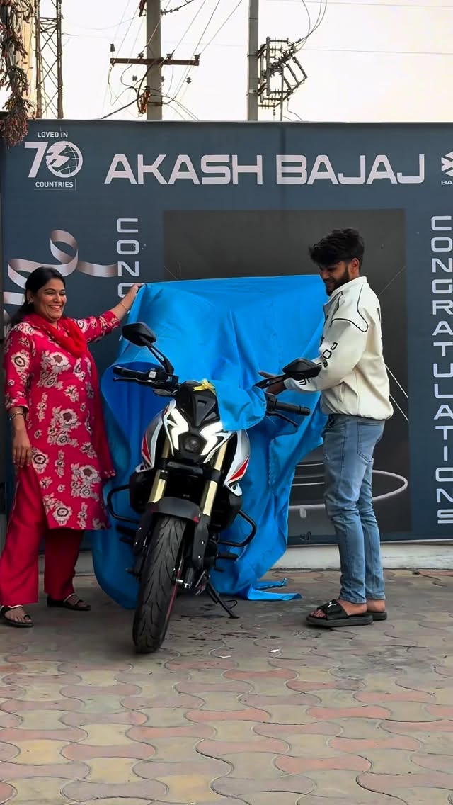 Motorcycle unveiling at Akash Bajaj showroom